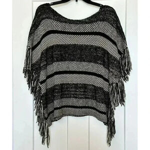Lucky Brand Black and White Poncho
